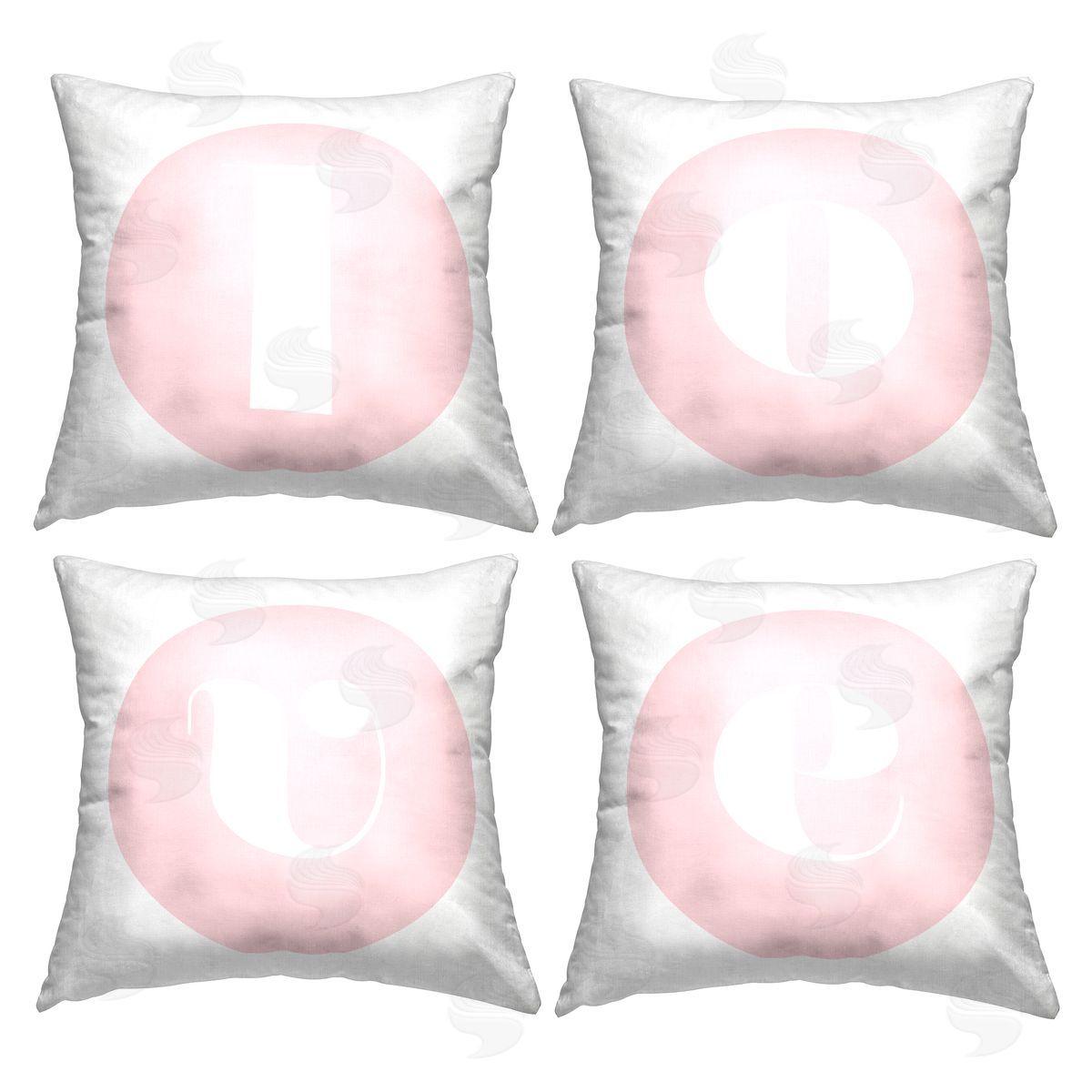 Pink Love Letters Decorative Printed Pillow, Home Decor by Stupell Studio