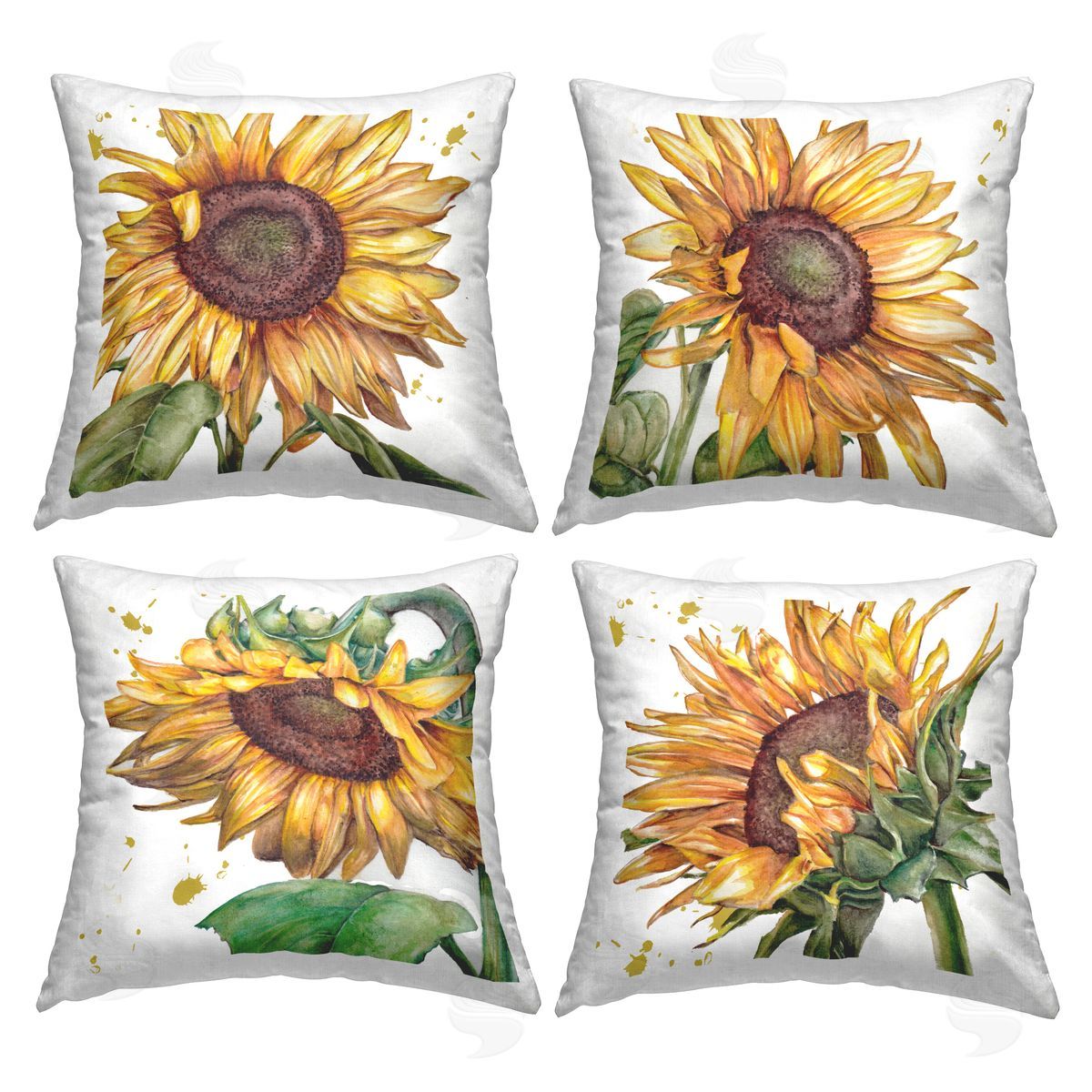Modern Farmhouse Sunflowers Decorative Printed Pillow, Home Decor by Studio 731