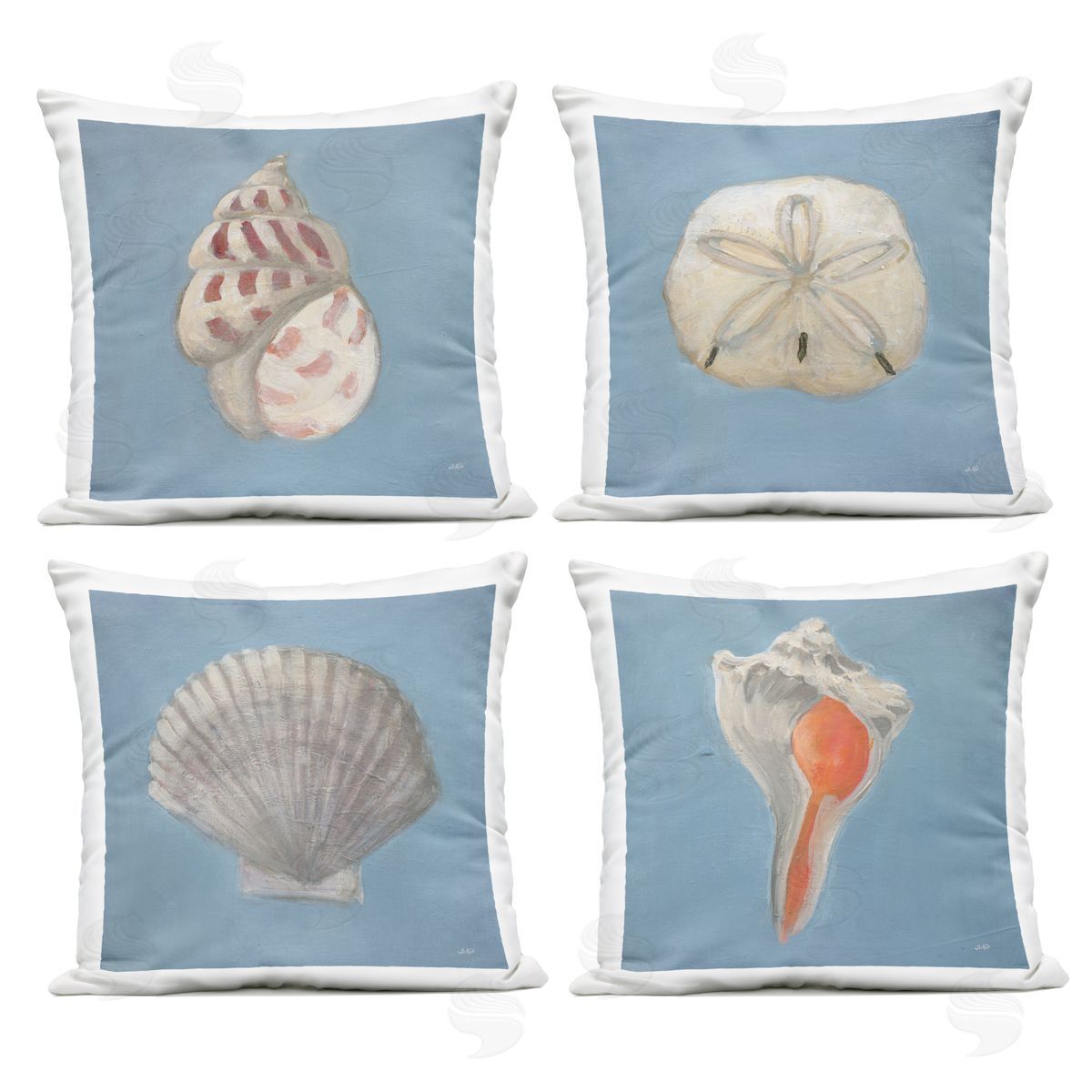 Julia Purinton Soft Sea Shell Collection Plush Polyester Art Print Pillow