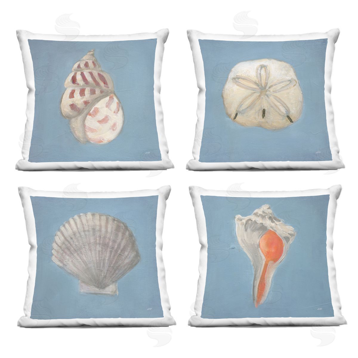 Julia Purinton Soft Sea Shell Collection Plush Polyester Art Print Pillow
