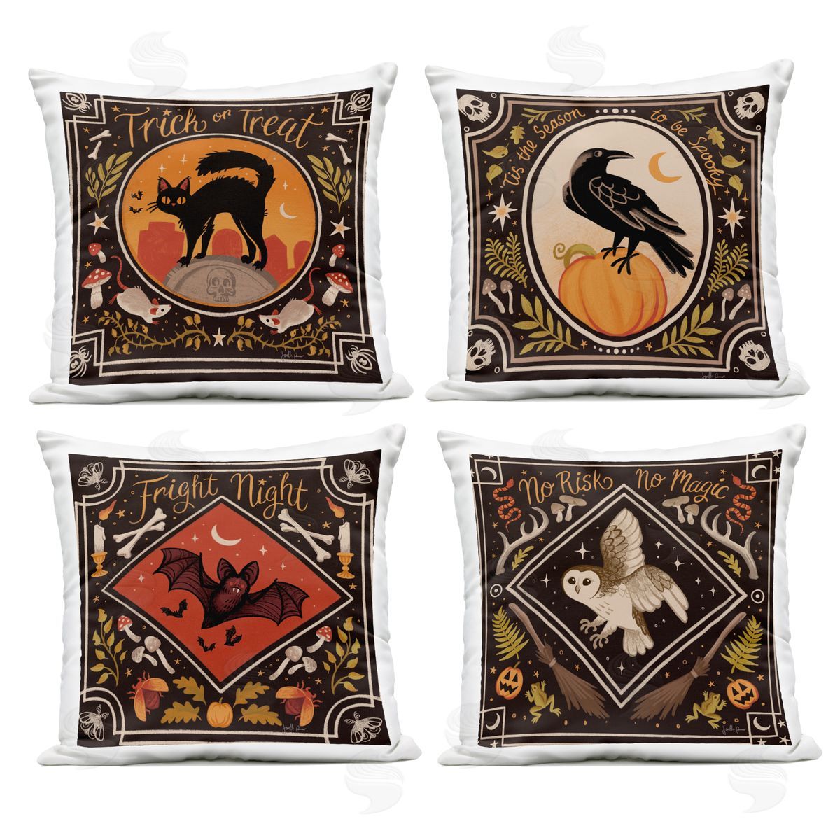 Janelle Penner Spooky Season Animals Plush Polyester Art Print Pillow