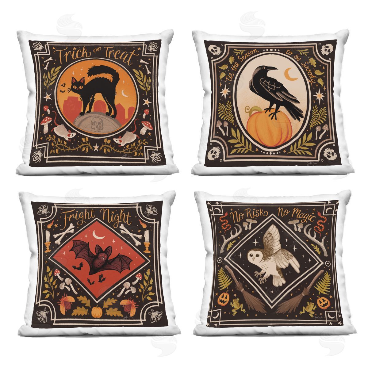 Janelle Penner Spooky Season Animals Plush Polyester Art Print Pillow