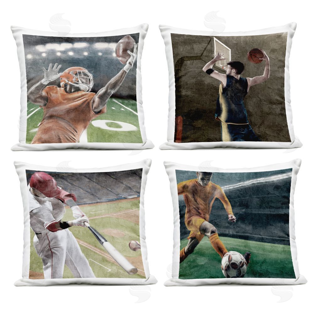 Kim Allen Sports Balls In Action Outdoor Printed Pillow Set