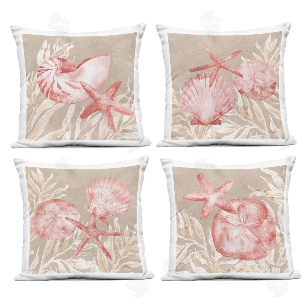 Paul Brent Tampico Shells in Peach Outdoor Printed Pillow Set