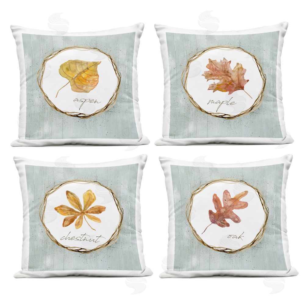 Livi and Finn Autumn Memories Foliage Leaves Outdoor Printed Throw Pillow