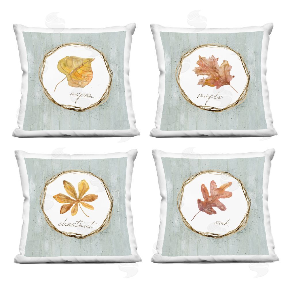 Livi and Finn Autumn Memories Foliage Leaves Indoor Printed Throw Pillow