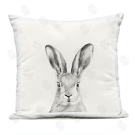Victoria Borges | Bunny Rabbit Portrait Soft Grey Illustration