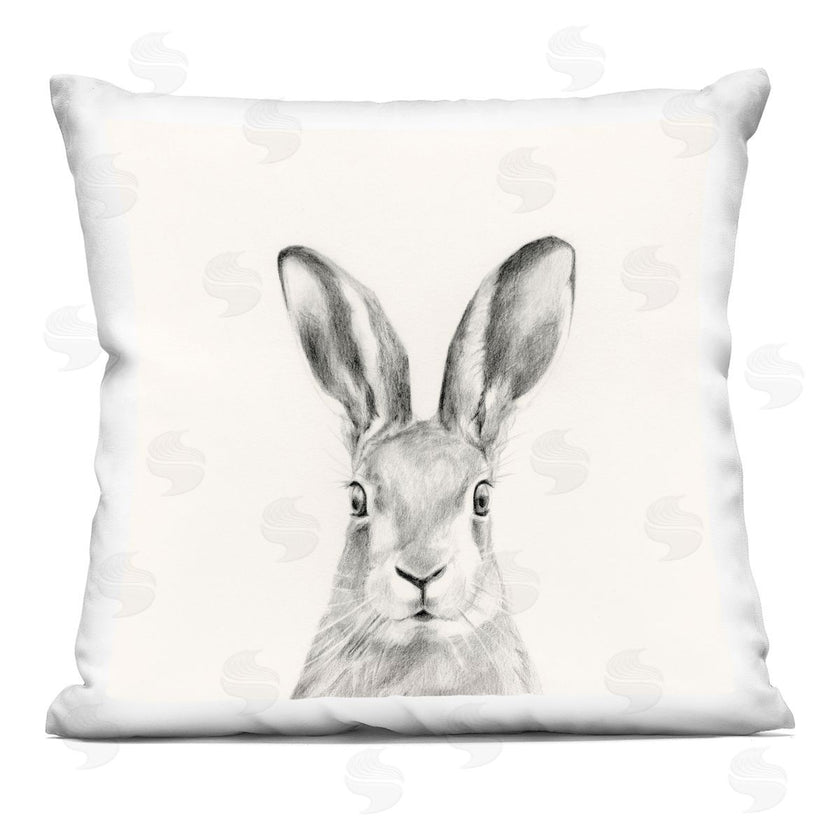 Victoria Borges | Bunny Rabbit Portrait Soft Grey Illustration