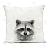 Victoria Borges | Raccoon Portrait Soft Grey Illustration