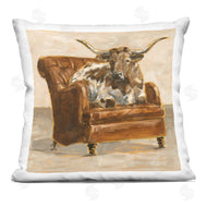 Ethan Harper | Abstract Bull Livingroom Chair Brown Orange