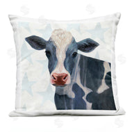 Victoria Borges | Patriotic Farm Cow Painting with Blue Stars
