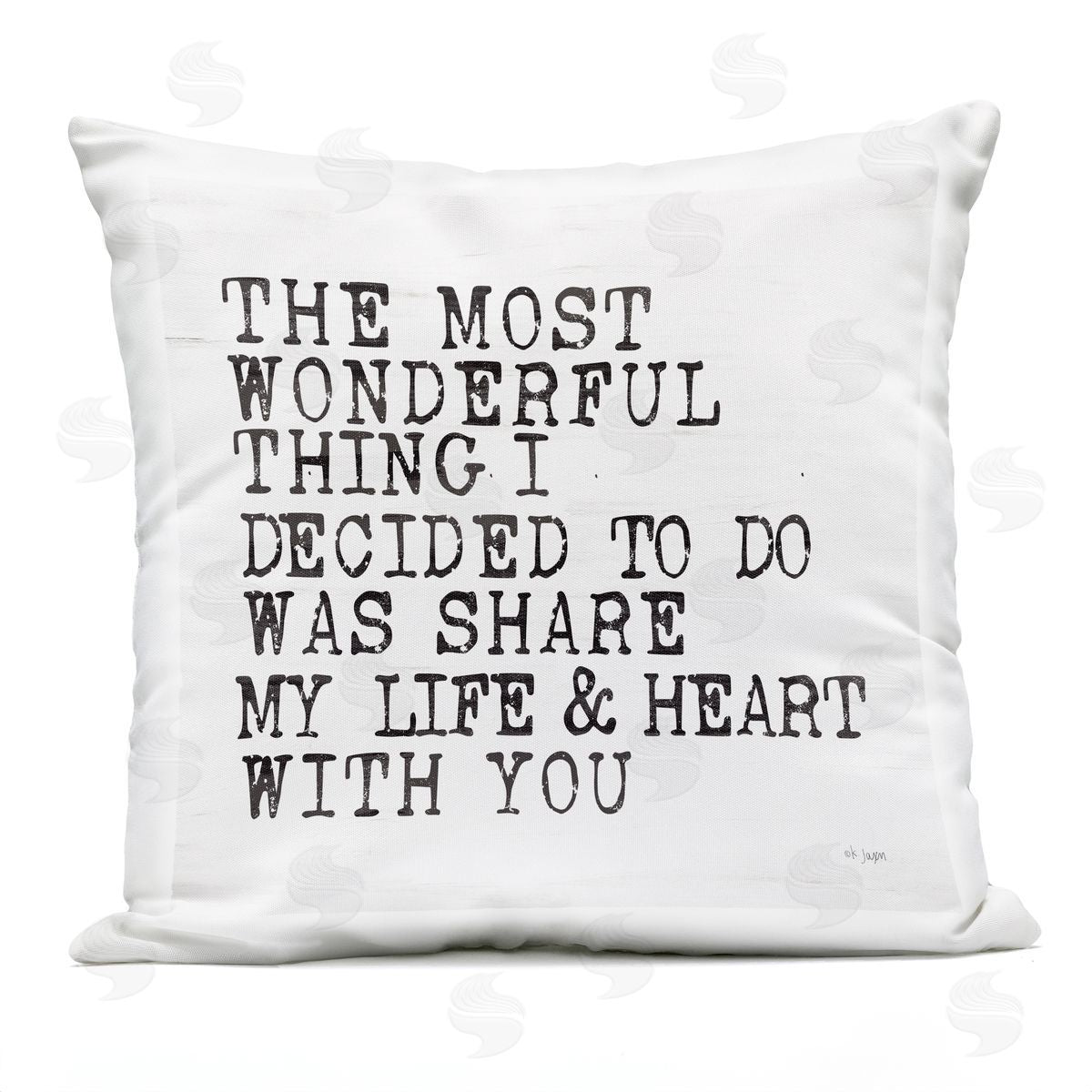 Most Wonderful Thing to Share Romantic Inspirational Quote Outdoor Printed Pillow, Home Decor by JAXN BLVD