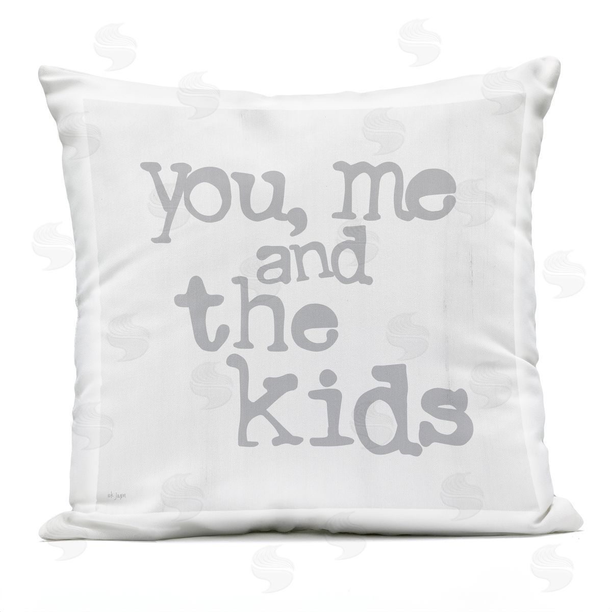 You Me and The Kids Fun Typography Family Phrase Outdoor Printed Pillow, Home Decor by JAXN BLVD