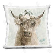 Stellar Design Studio | Delicate Soft Buffalo with Floral Crown Watercolor