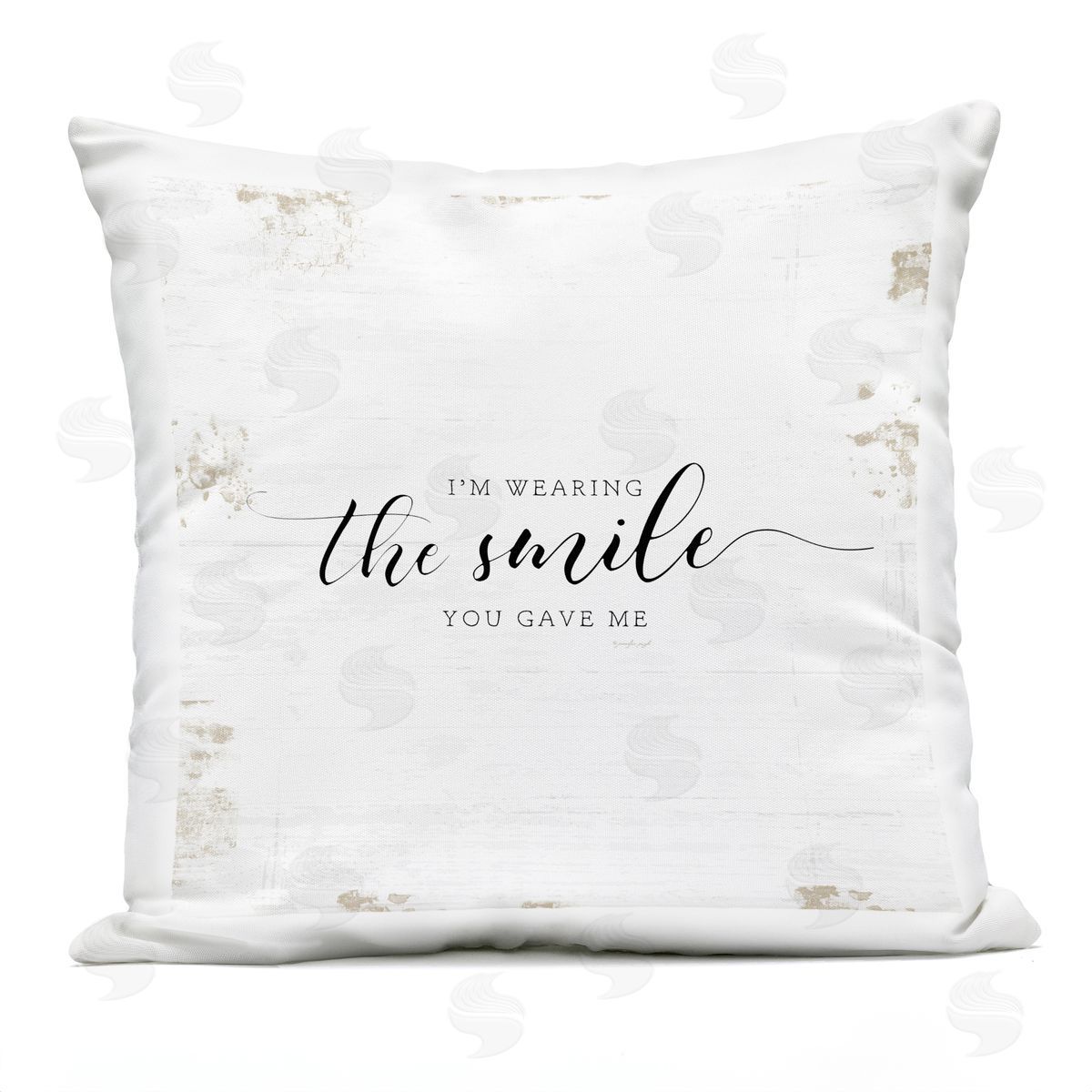 Wearing the Smile You Game Me Romantic Couple Phrase Outdoor Printed Pillow, Home Decor by Jennifer Pugh