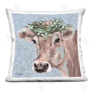Michele Norman | Charming Rural Cow Portrait Floral Crown