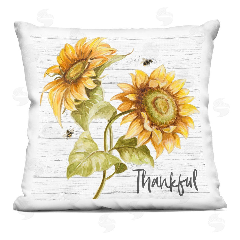 Patricia Pinto | Thankful Text Country Sunflowers Bumble Bees