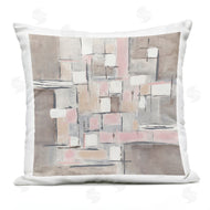 Merri Pattinian | Pink Brown Patchwork Abstract Geometric Grid