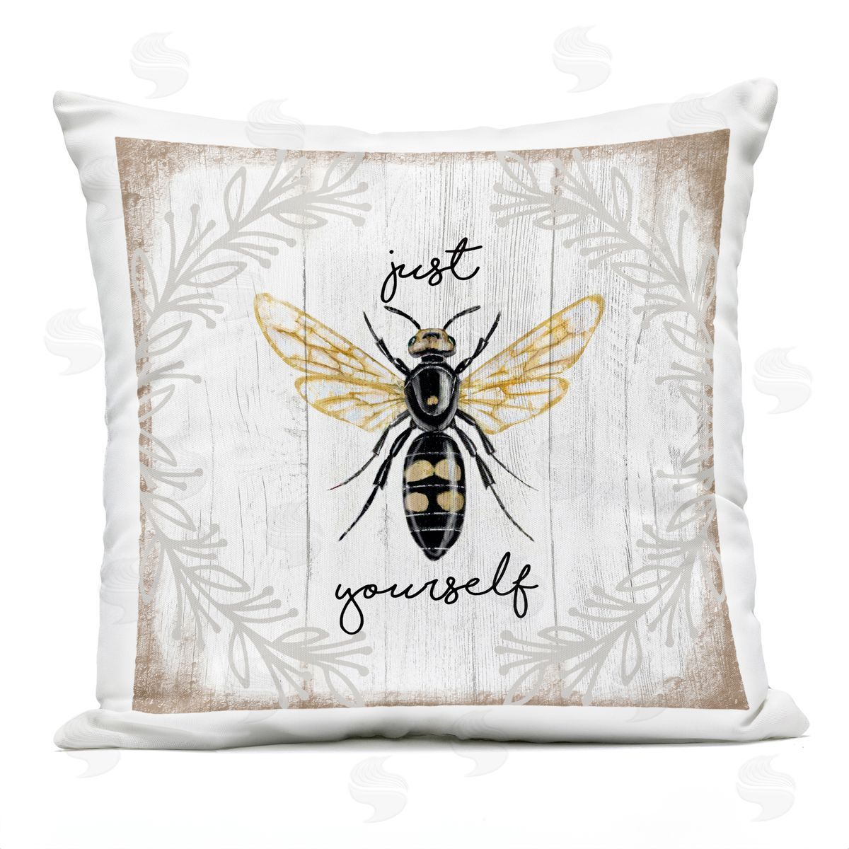 Just Be Yourself Sentiment Country Charm Bee Outdoor Printed Pillow, Home Decor by Elizabeth Tyndall