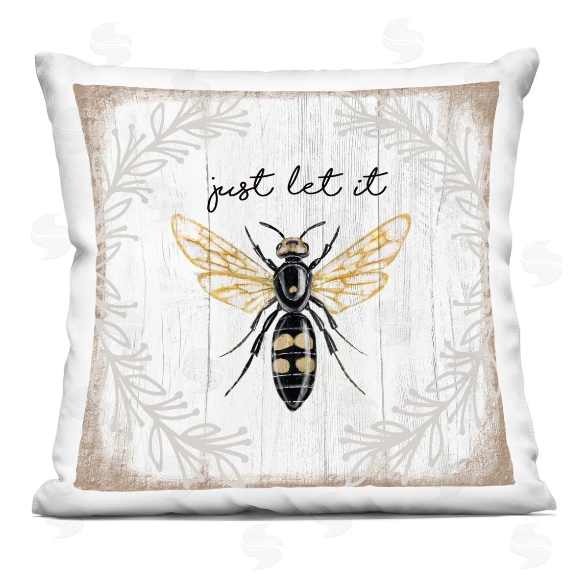 Just Let it Be Sentiment Country Bee Pun Decorative Printed Pillow, Home Decor by Elizabeth Tyndall
