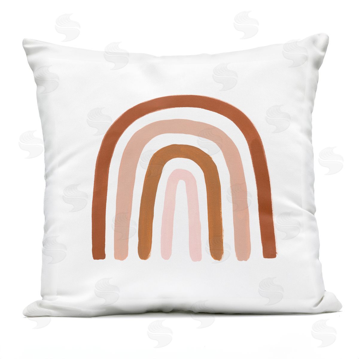 Southwestern Desert Themed Rainbow Arches Pink Beige Outdoor Printed Pillow, Home Decor by Victoria Borges