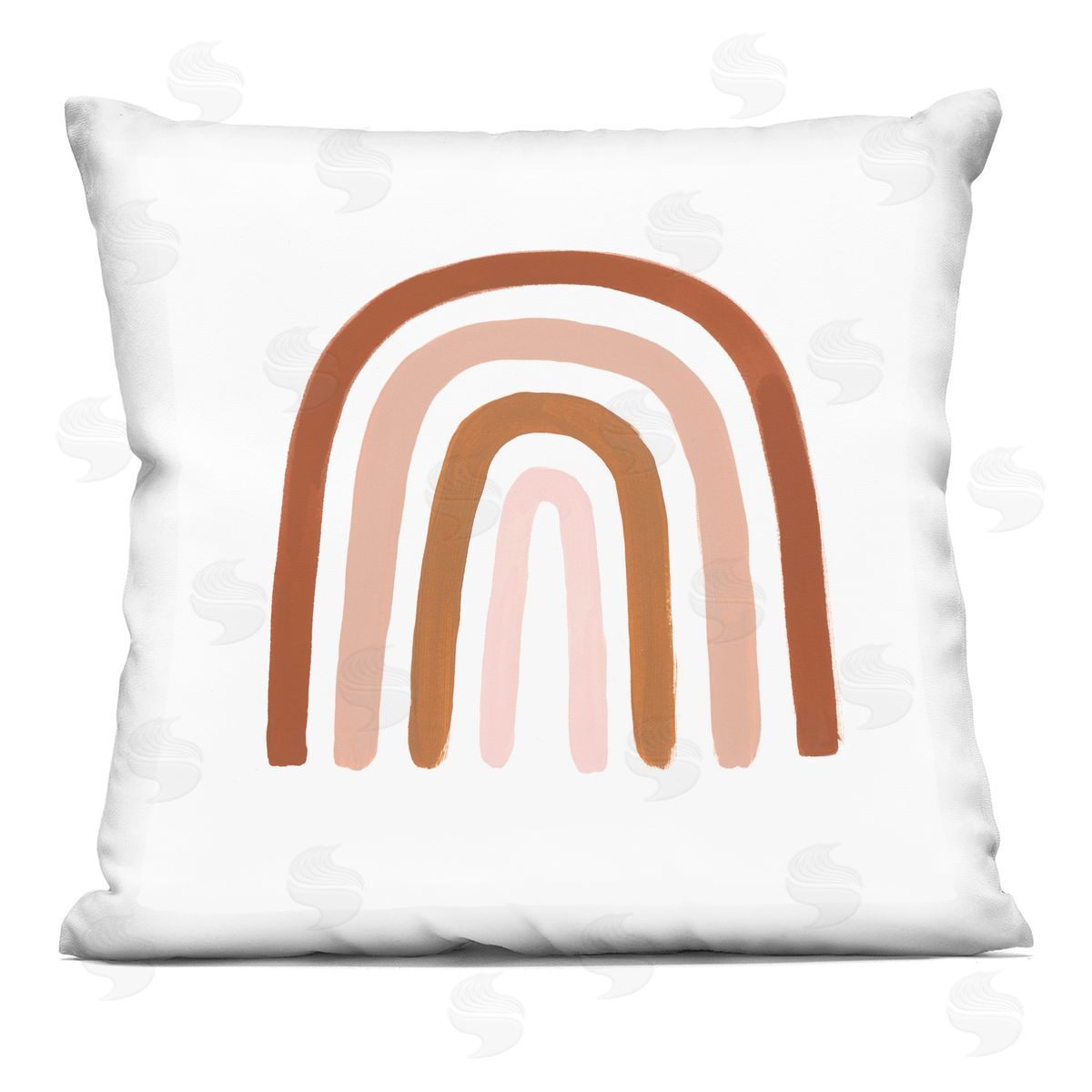 Southwestern Desert Themed Rainbow Arches Pink Beige Decorative Printed Pillow, Home Decor by Victoria Borges