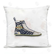 Ziwei Li | Fashion Forward Pleated Sneaker Designer Glam Style Printed Pillow