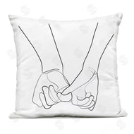Ros Ruseva | Fluid Line Abstract Couple Holding Hands Black White