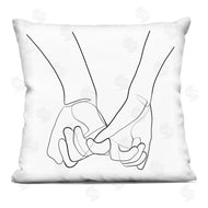 Ros Ruseva | Fluid Line Abstract Couple Holding Hands Black White