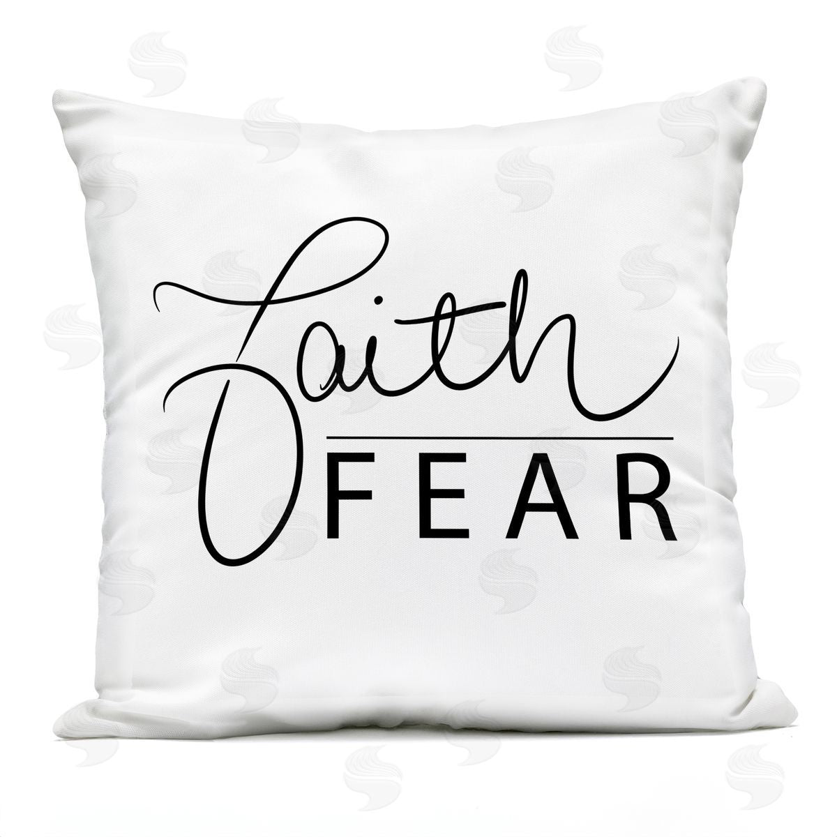 Faith Over Fear Motto Minimal Clean Typography Outdoor Printed Pillow, Home Decor by SD Graphics Studio