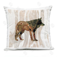Carol Robinson | Woodland Wolf Watercolor Silhouette Rustic Grain Pattern