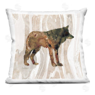 Carol Robinson | Woodland Wolf Watercolor Silhouette Rustic Grain Pattern
