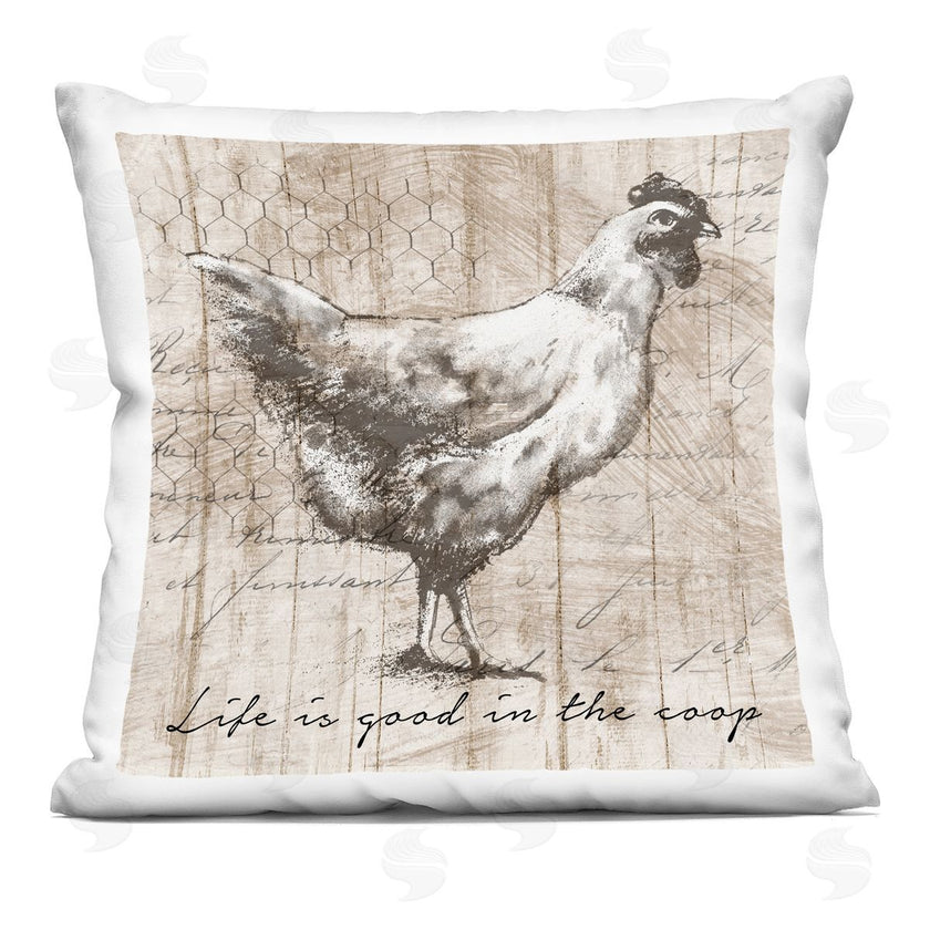 Conrad Knutsen | Life's Good In Coop Vintage Text Farm Chicken