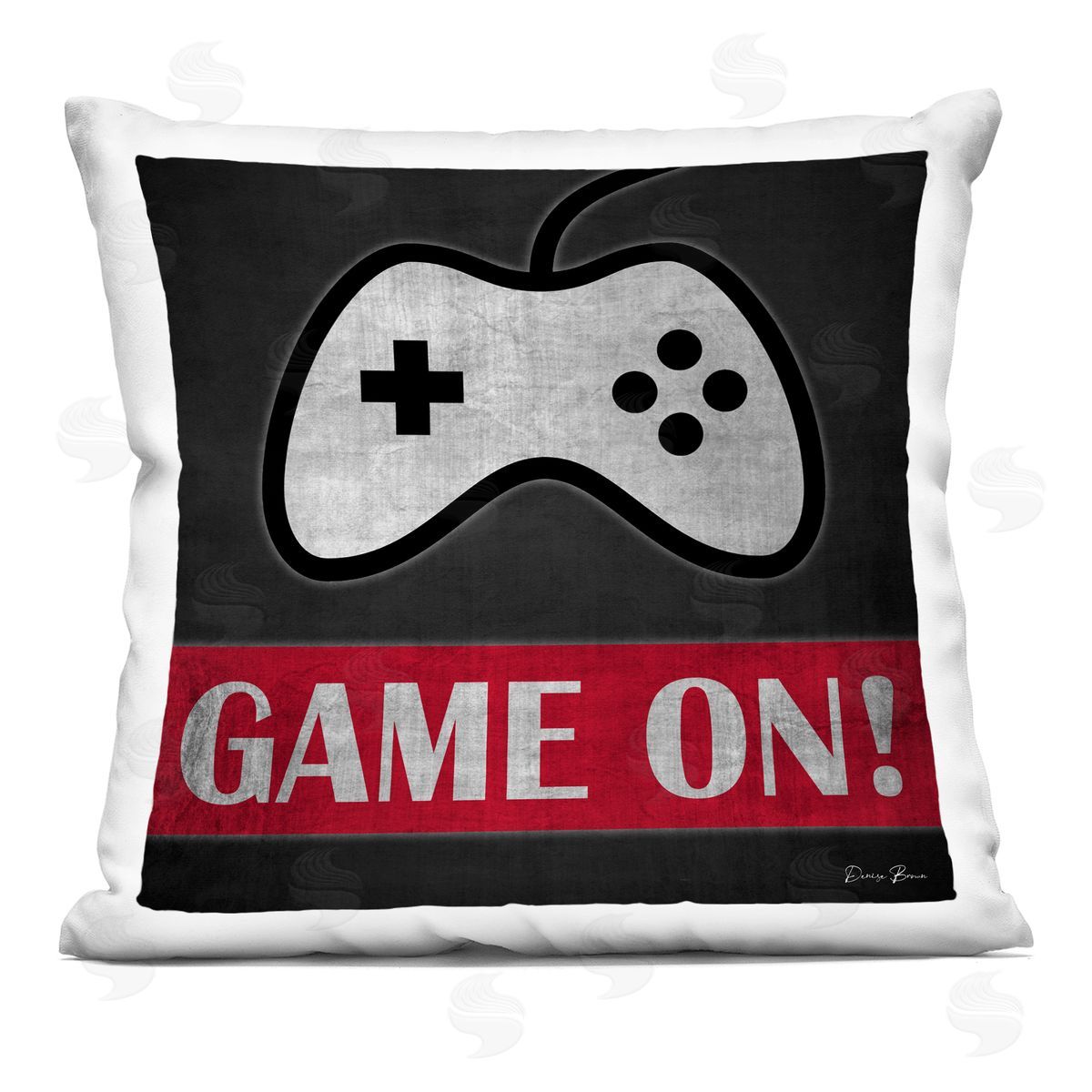 Game On Bold Gamer Phrase Decorative Printed Pillow, Home Decor by Denise Brown