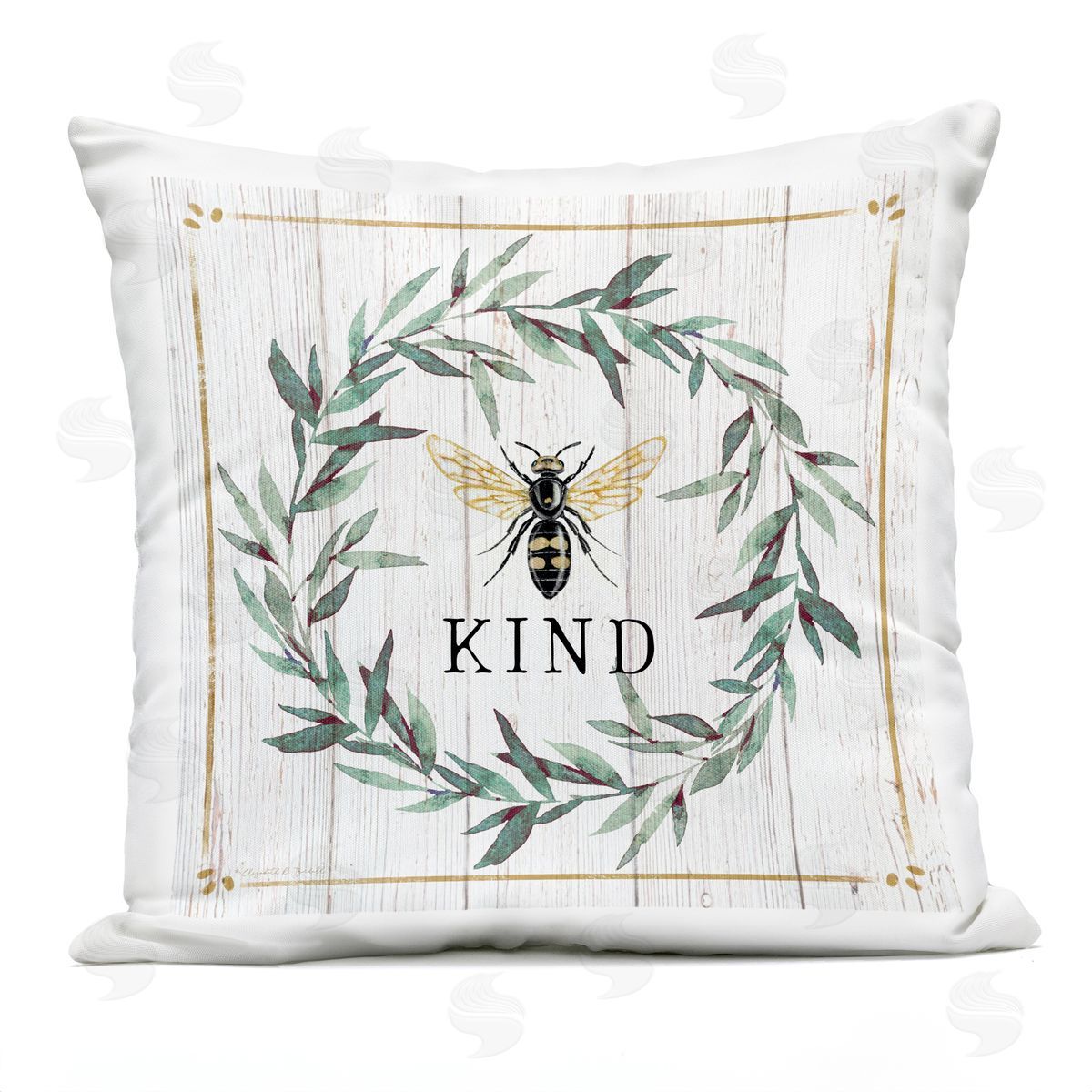 Bee Kind Phrase Country Farm Insect Pun Outdoor Printed Pillow, Home Decor by Elizabeth Tyndall