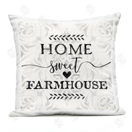 Ziwei Li | Home Sweet Farmhouse Soft Sentiment Damask Pattern Printed Pillow
