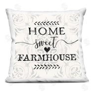 Ziwei Li | Home Sweet Farmhouse Soft Sentiment Damask Pattern Printed Pillow