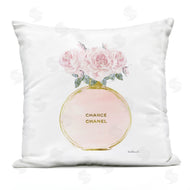 Amanda Greenwood | Pink and Gold Round Perfume Bottle with Roses