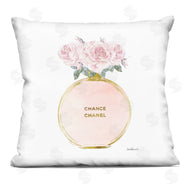 Amanda Greenwood | Pink and Gold Round Perfume Bottle with Roses