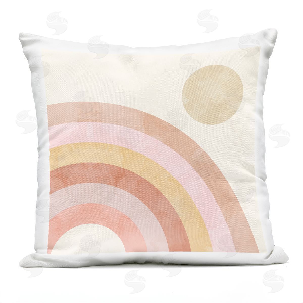 Pink Desert Rainbow Rising Sun Boho Sky Printed Pillow Outdoor Printed Pillow, Home Decor by Stupell Studio