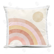 Stupell Studio | Pink Desert Rainbow Rising Sun Boho Sky Printed Pillow