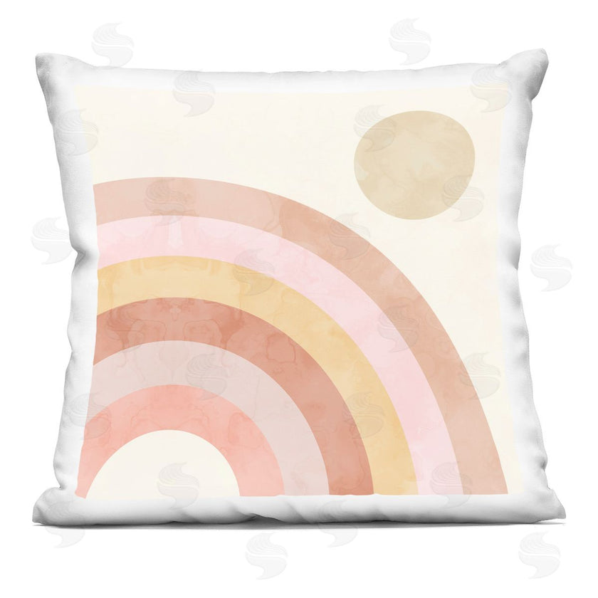 Stupell Studio | Pink Desert Rainbow Rising Sun Boho Sky Printed Pillow