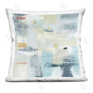 Susan Jill | Woven Paint Stroke Abstraction Blue Beige Paint Blend