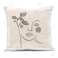 JJ Design House LLC | Soft Female Face Line Drawing Abstract Plant Sun