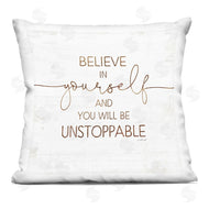 Jennifer Pugh | Believe In Yourself Be Unstoppable Phrase Rustic Typography