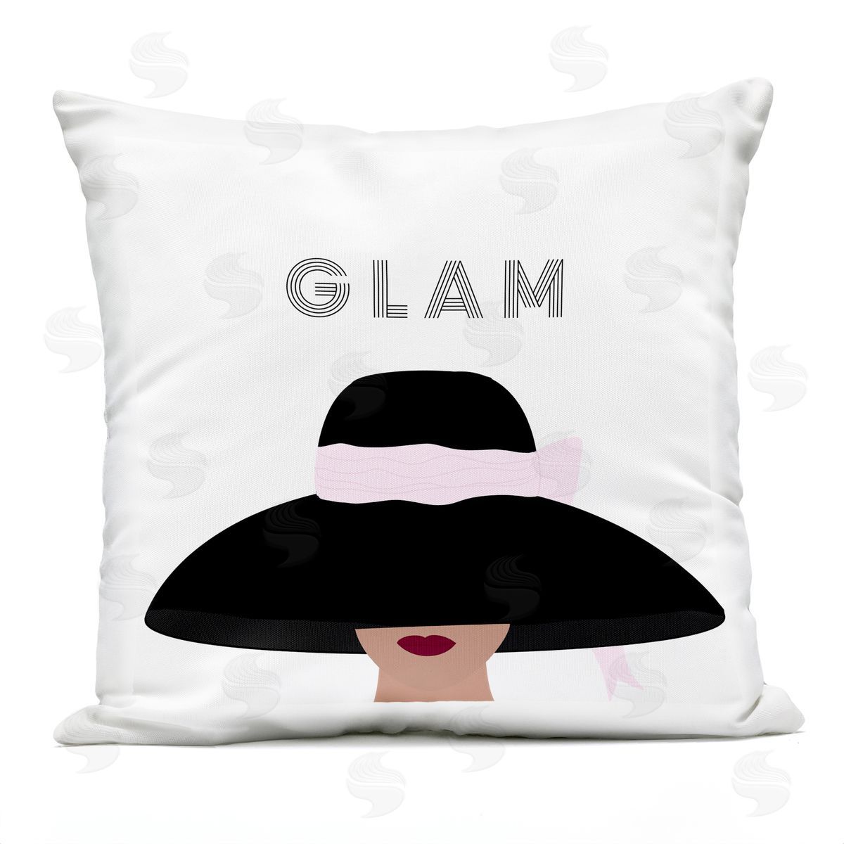 Glam Text Fashionista Female Bold Sun Hat Outdoor Printed Pillow, Home Decor by Ashley Singleton