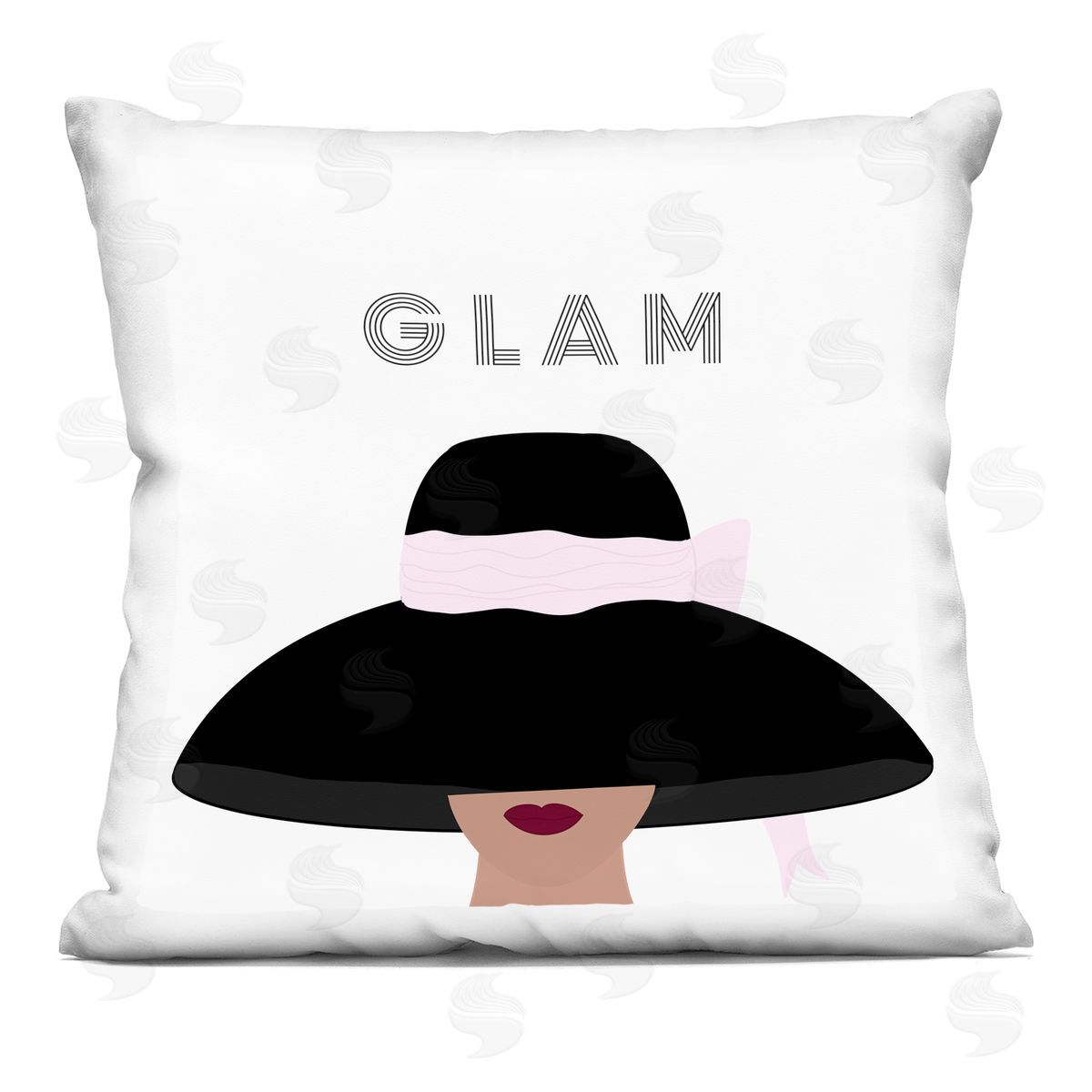 Glam Text Fashionista Female Bold Sun Hat Decorative Printed Pillow, Home Decor by Ashley Singleton