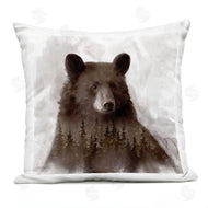 Carol Robinson | Woodland Brown Bear Portrait Abstract Pine Tree Forest