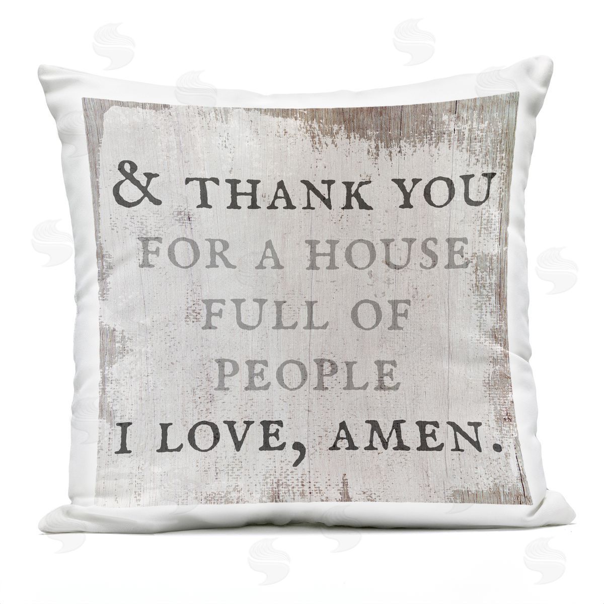 House Full Of People Amen Phrase Rustic Family Printed Pillow Outdoor Printed Pillow, Home Decor by Stupell Studio