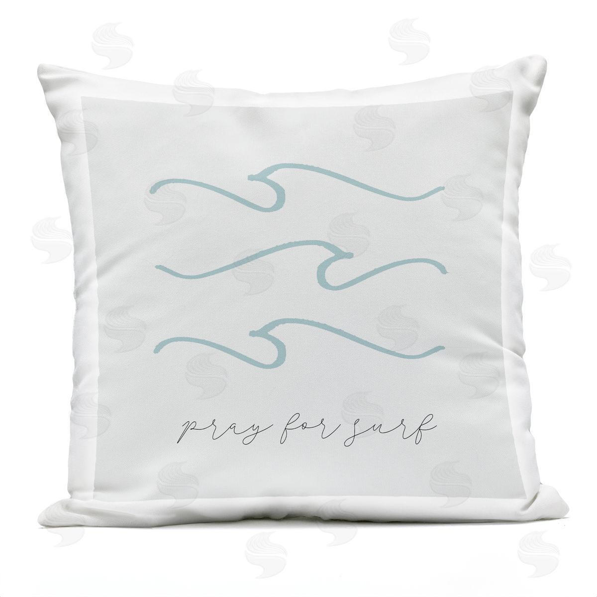 Pray for Surf Nautical Beach Phrase Tranquil Waves Printed Pillow Outdoor Printed Pillow, Home Decor by Stupell Studio